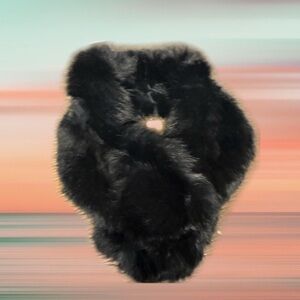 Elegant Black Rabbit Fur Scarf